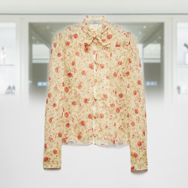 Printed chiffon shirt