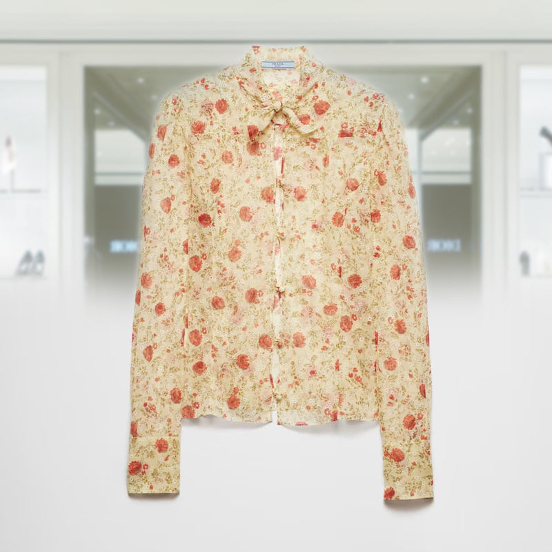 Printed chiffon shirt