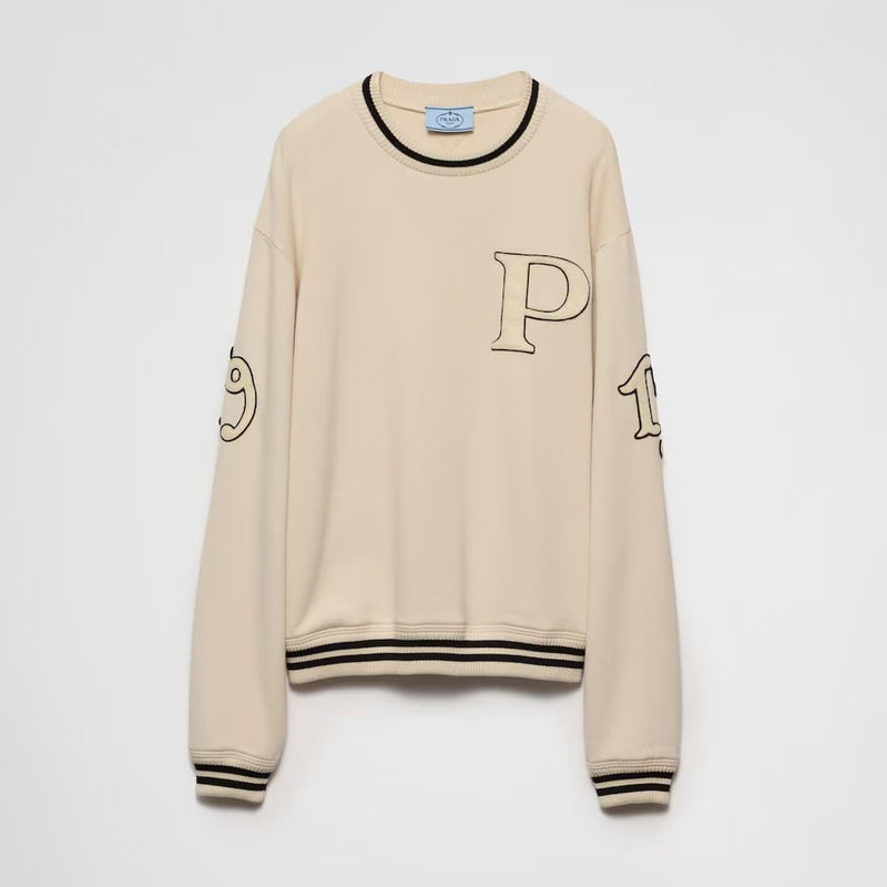 Cotton fleece sweatshirt with patches