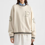 Cotton fleece sweatshirt with patches