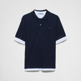 Pique and jersey polo shirt