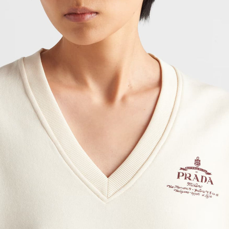 Cotton V-neck sweatshirt