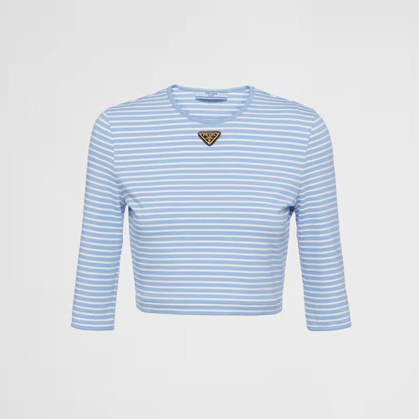 Striped jersey top