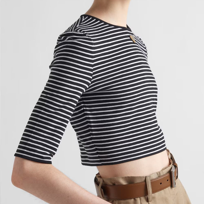 Striped jersey top