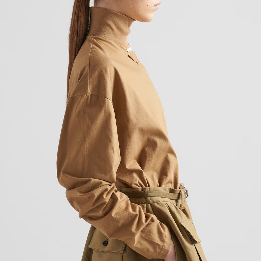 Tシャツ・カットソー PRADA | Jersey turtleneck T-shirt 34660_12ZB_F0241_S_OOO PRADA Jersey turtleneck T-shirt 34660_12ZB_F0241_S_OOO