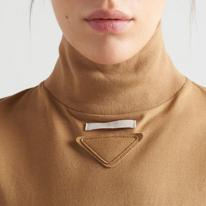 Tシャツ・カットソー PRADA | Jersey turtleneck T-shirt 34660_12ZB_F0241_S_OOO PRADA Jersey turtleneck T-shirt 34660_12ZB_F0241_S_OOO