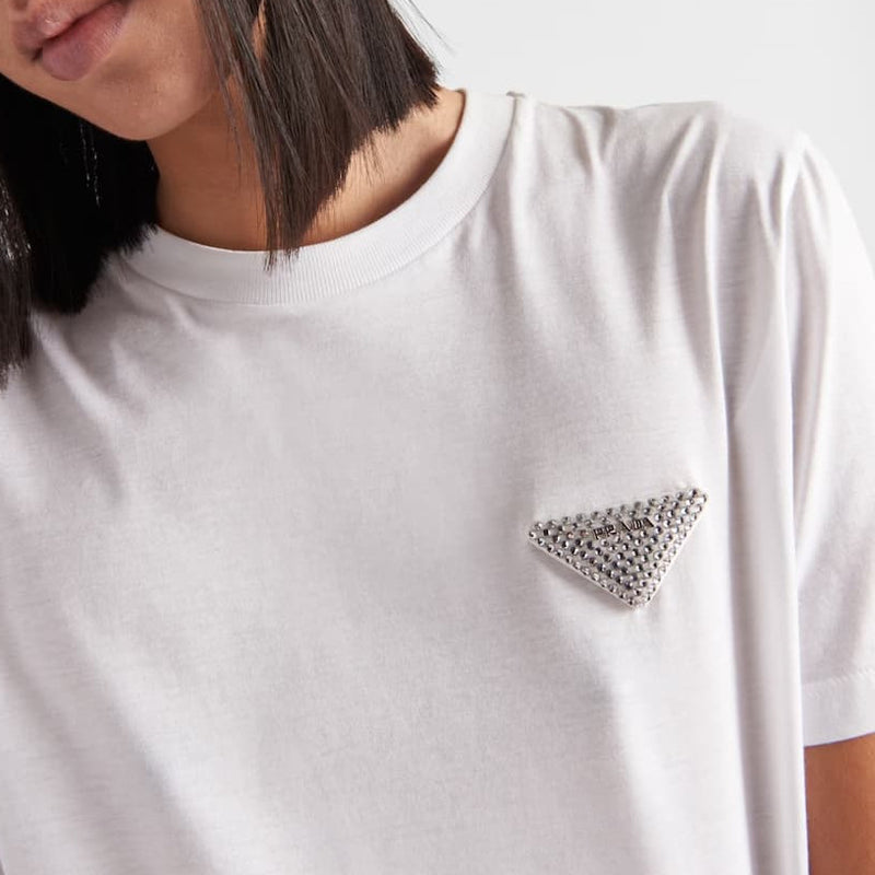 Embroidered jersey T-shirt