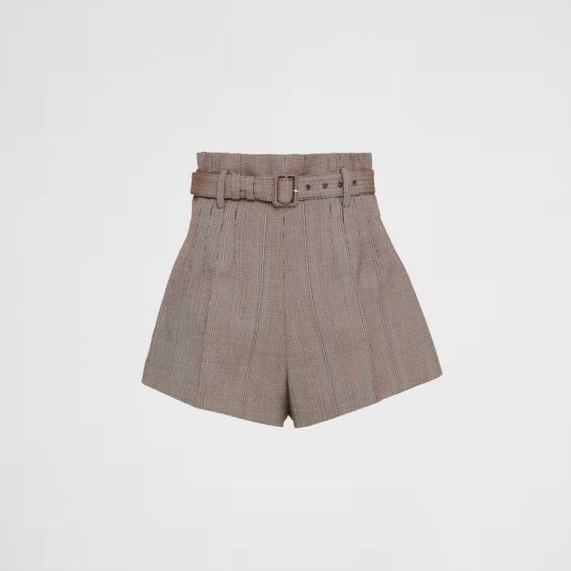 Pinstripe wool shorts