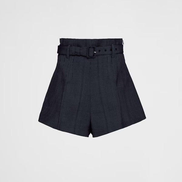 Pinstripe wool shorts