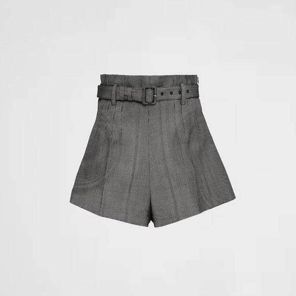 Pinstripe wool shorts