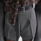 Pinstripe wool shorts