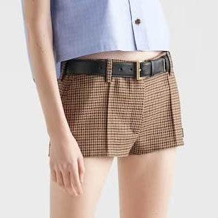 Houndstooth check shorts