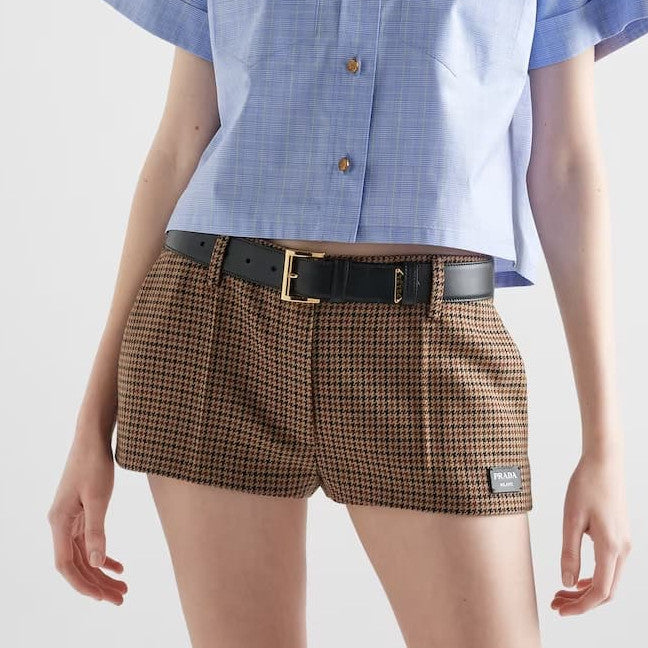 Houndstooth check shorts