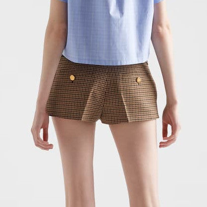 Houndstooth check shorts