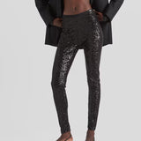 Sequined stretch pants