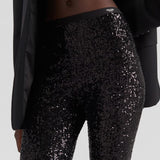 Sequined stretch pants