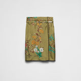 Printed silk twill skirt