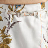 Printed silk twill skirt