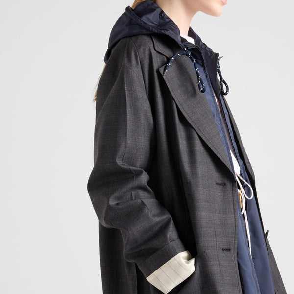 Single-breasted wool coat