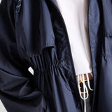 Long lightweight Re-Nylon raincoat