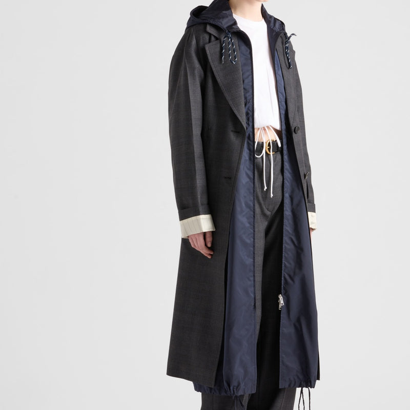 Long lightweight Re-Nylon raincoat