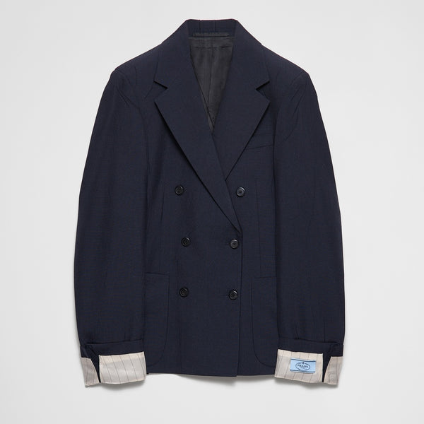 Double-breasted kid mohair jacket