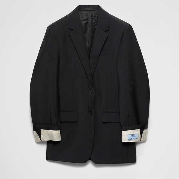 Single-breasted kid mohair jacket