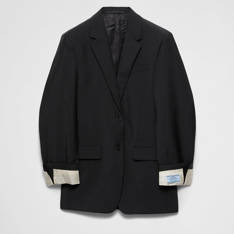Single-breasted kid mohair jacket