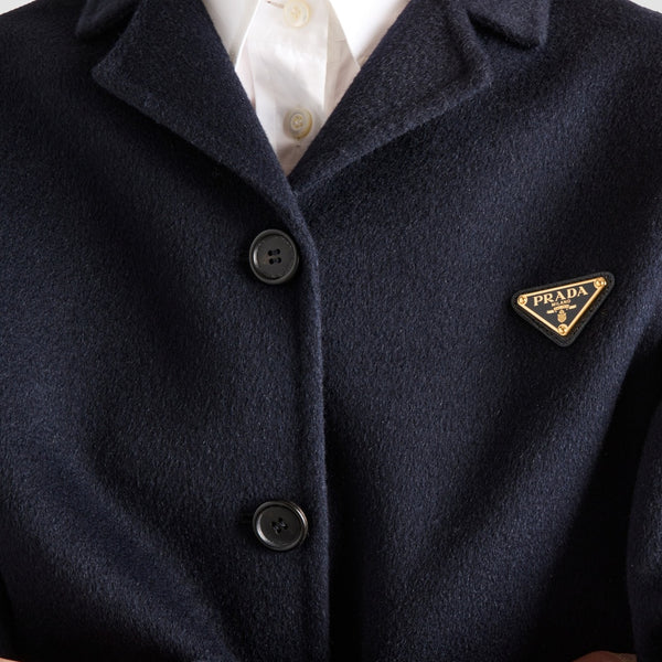 Embroidered single-breasted cashgora jacket