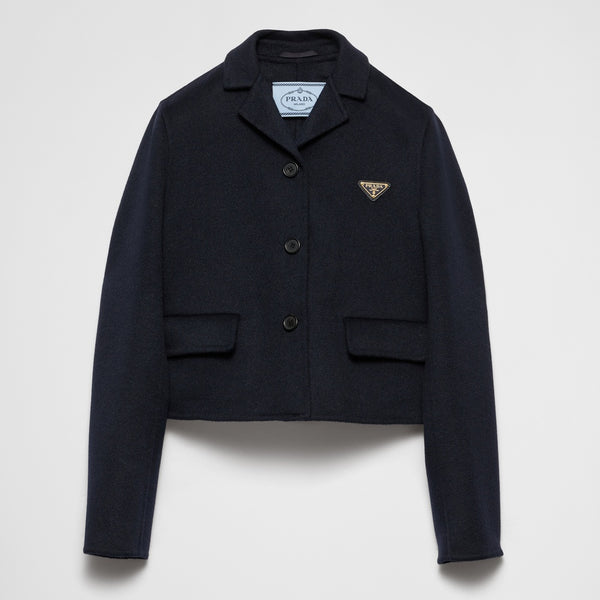 Embroidered single-breasted cashgora jacket