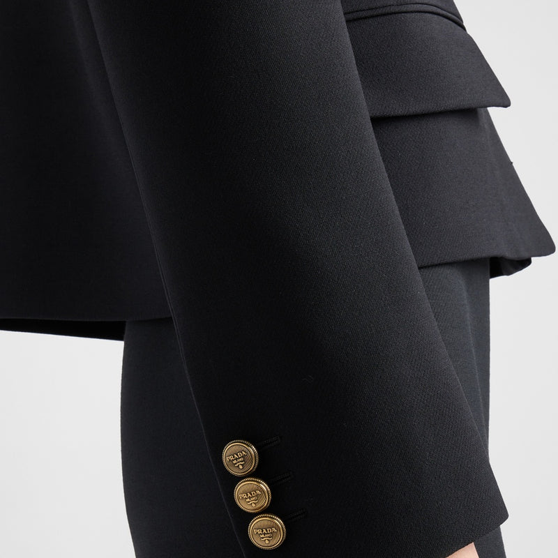 Single-breasted tricotine jacket
