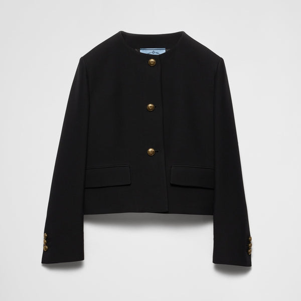 Single-breasted tricotine jacket