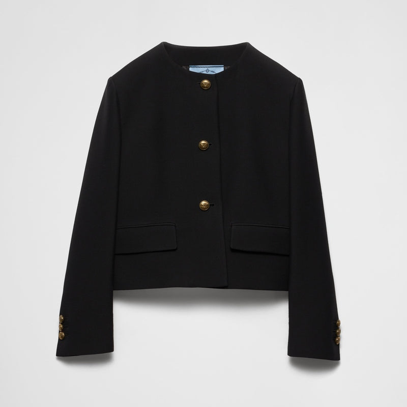 Single-breasted tricotine jacket