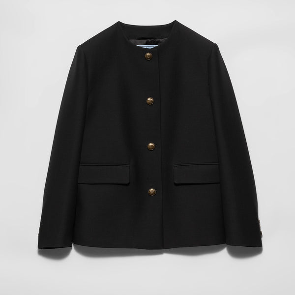 Single-breasted tricotine jacket
