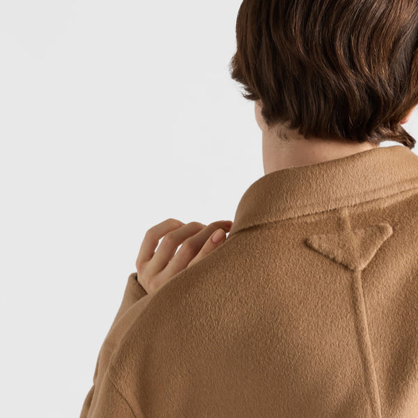 Double-breasted cashgora blazer