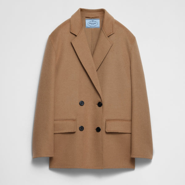 Double-breasted cashgora blazer