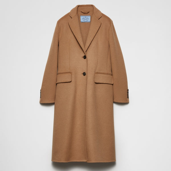Single-breasted cashgora coat