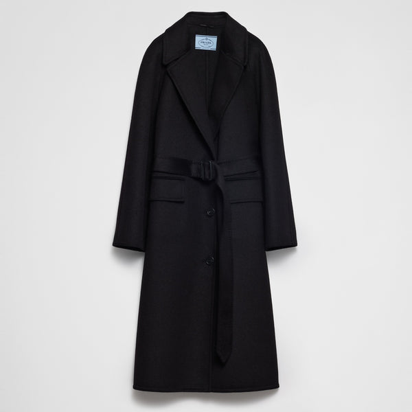 Single-breasted cashgora coat