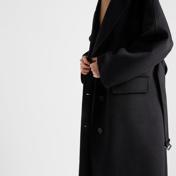 Single-breasted cashgora coat
