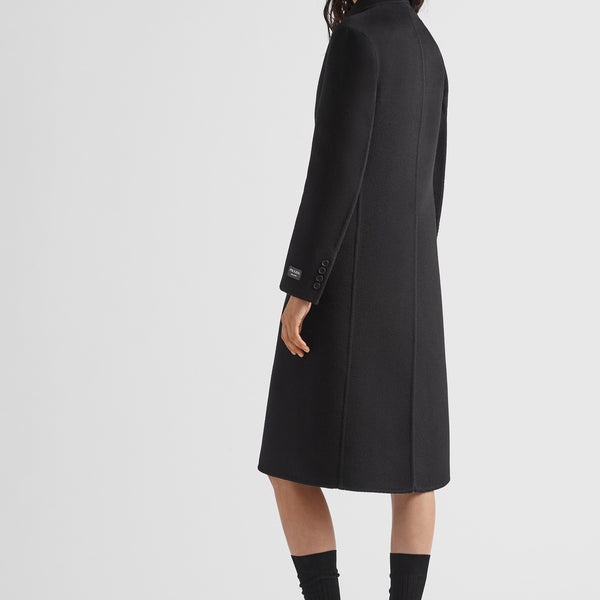 Single-breasted cashgora coat