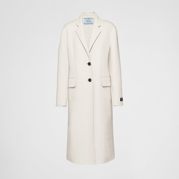 Single-breasted cashgora coat