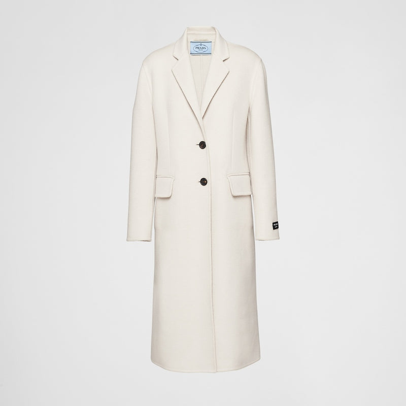 Single-breasted cashgora coat