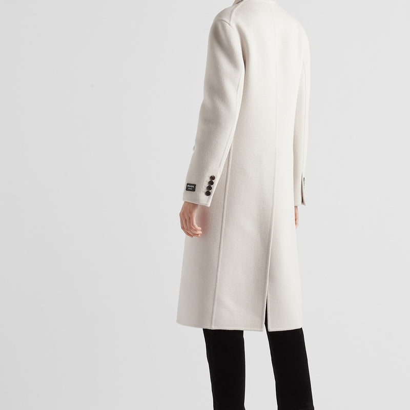 Single-breasted cashgora coat