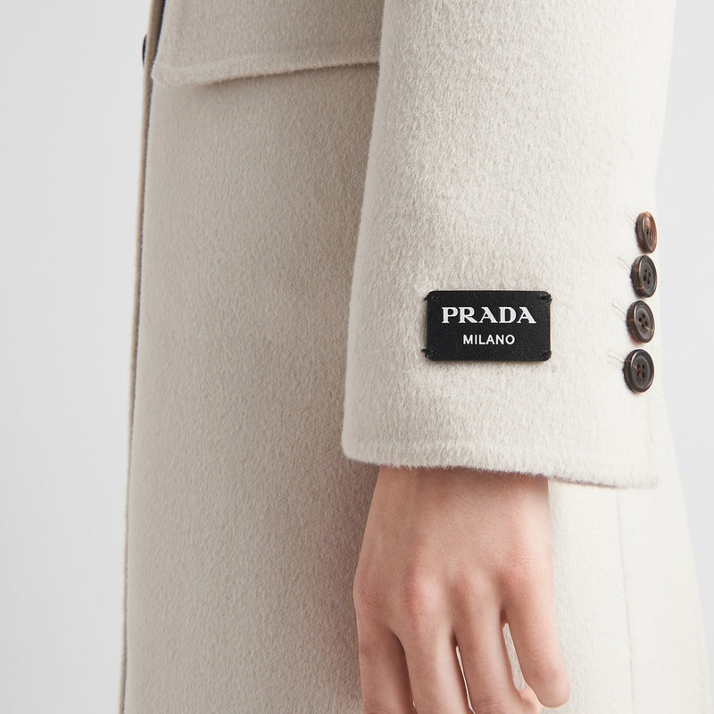 Single-breasted cashgora coat