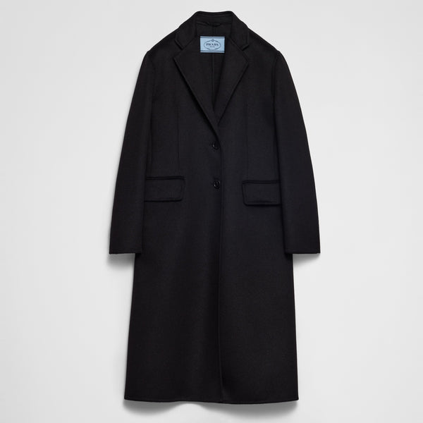 Single-breasted cashgora coat