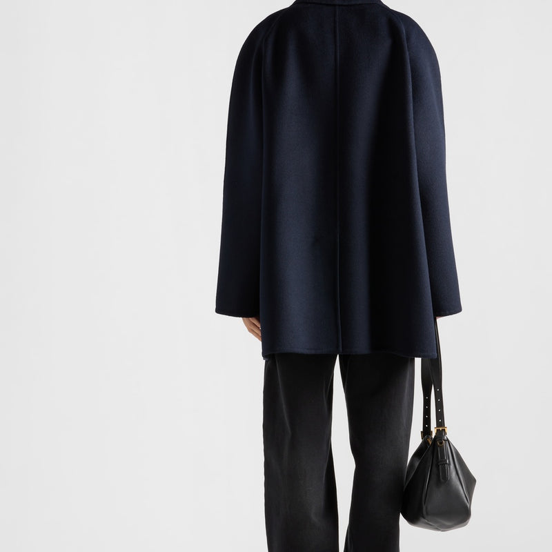 Double-breasted cashgora coat