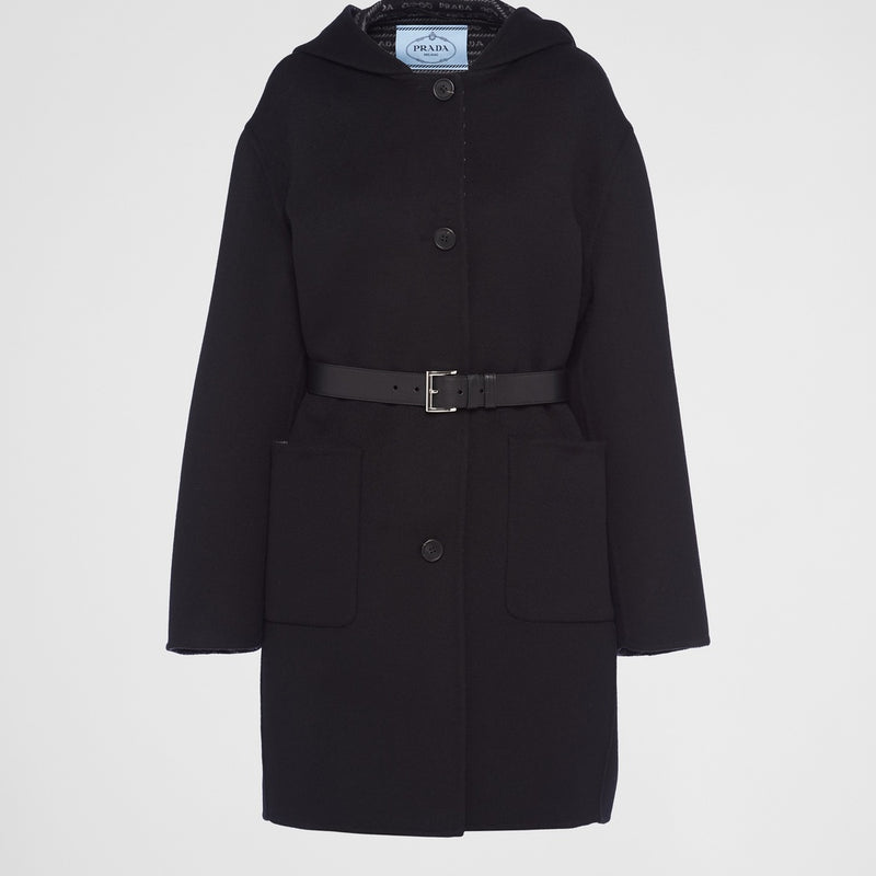 Single-breasted double wool coat