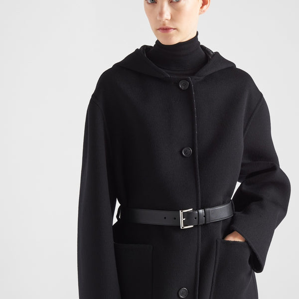 Single-breasted double wool coat