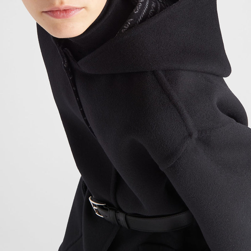Single-breasted double wool coat