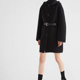 Single-breasted double wool coat